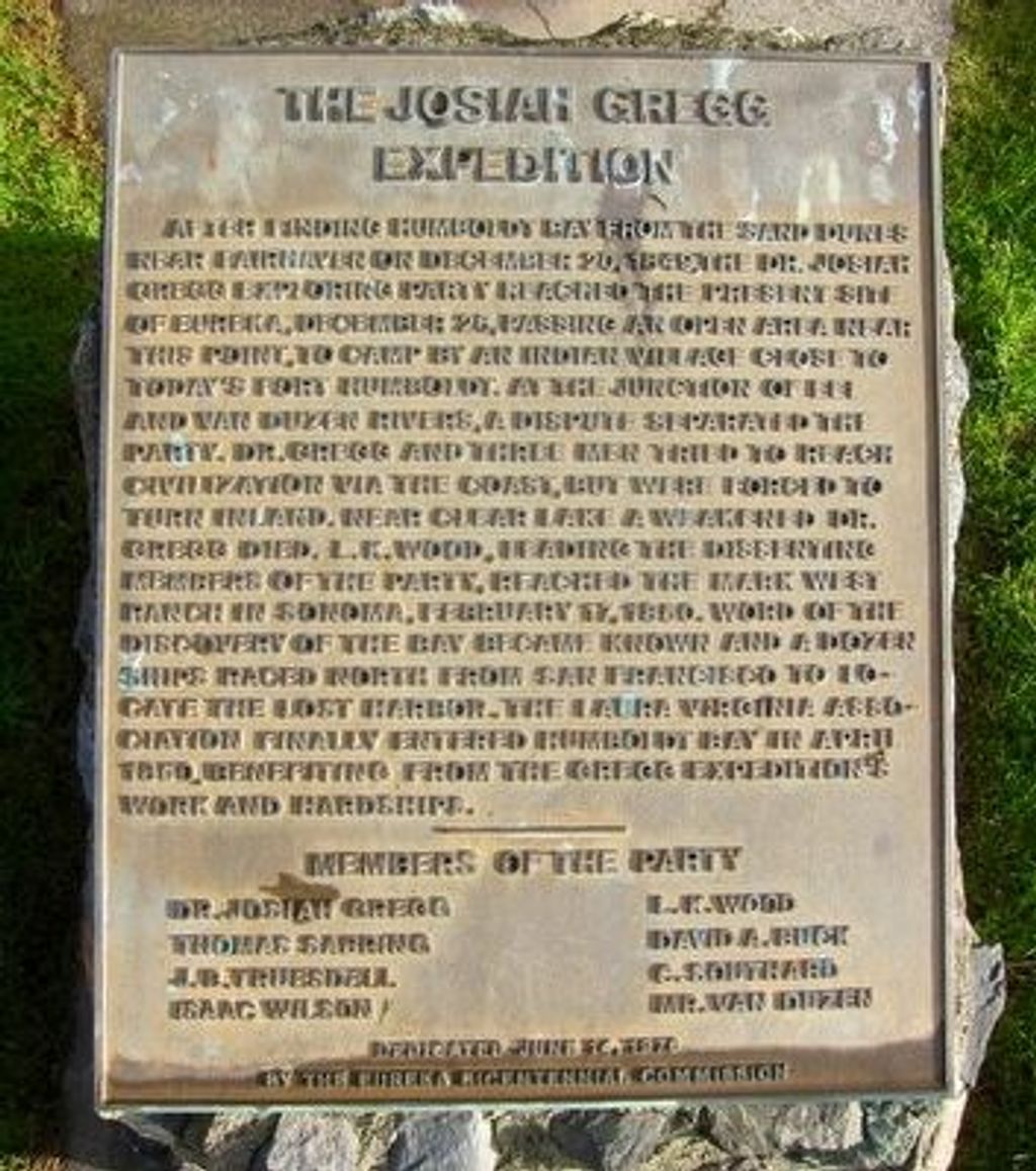 Historical Landmark - Josiah Gregg Expedition Plaque